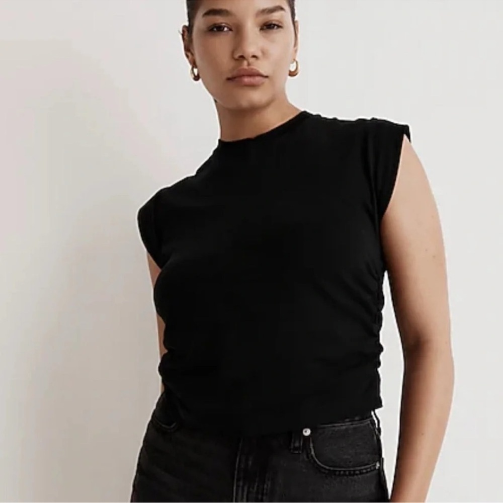 Madewell Side-Cinch Muscle Tee Black Size Small